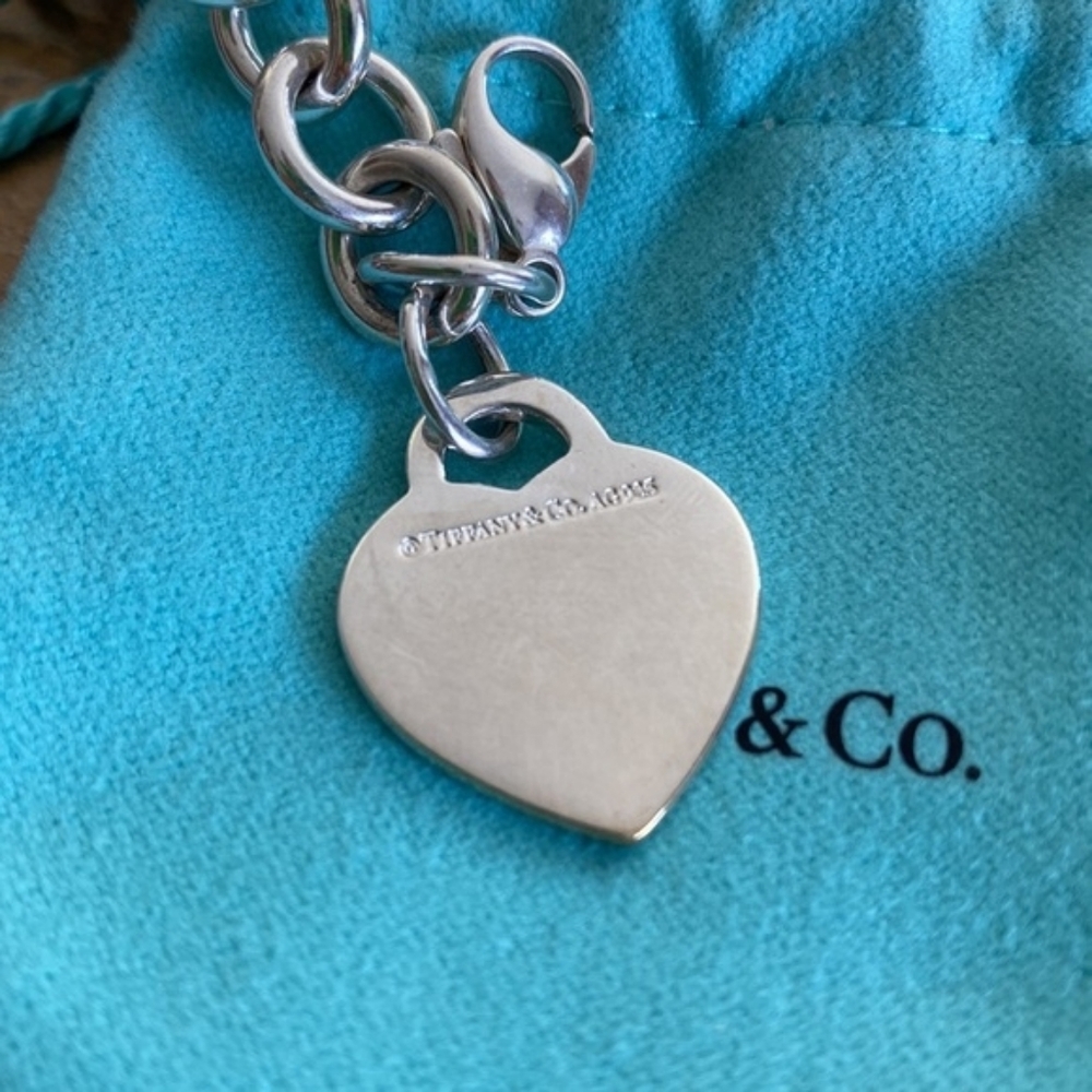Tiffany & Co Return to Tiffany Blue Enamel Splash Heart Tag Bracelet EUC! - Picture 3 of 8